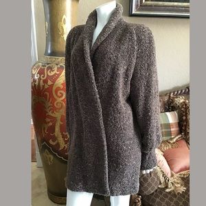 Chicca Ruffini Brown Cardigan Wool Blend Sweater